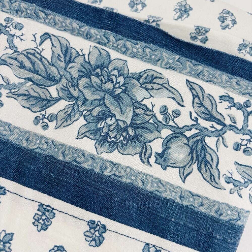 Ralph Lauren Renee Floral Blue White Queen Flat Sheet Cottage Core Ditsy 90’s